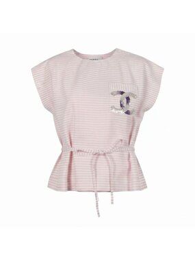 Chanel 60 24c Coco Rose Blanc Blouse Top 42
